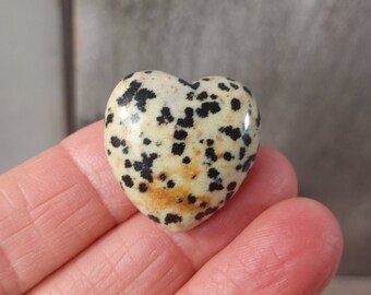 Dalmatian Jasper Heart 25 mm Puffy Shaped Stone