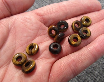 Tiger's Eye Pi Stone 10 mm Donut J4