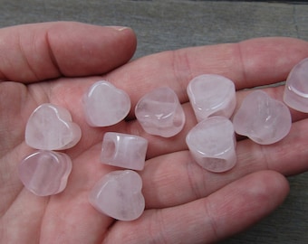 Rose Quartz Heart 14 mm by 14 mm Bead Large Hole J37