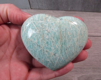 Amazonite Large Heart 6.1 ounces #6203 cc