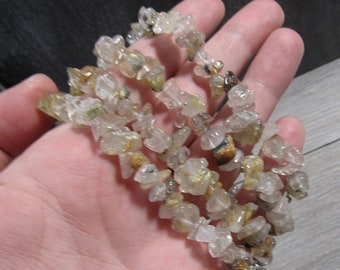 Rutilated Quartz Bracelet Stretchy String with Beaded Chips