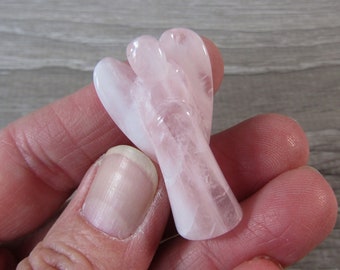 Rose Quartz Brazilian Angel 1.1 inch + Figurine Fig502