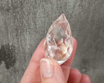 Clear Quartz Faceted 1 inch + Flame M313 B