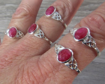 Ruby Sterling Silver Celtic Ring Z65