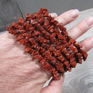 Red Jasper Stretchy Chip String Bracelet G104