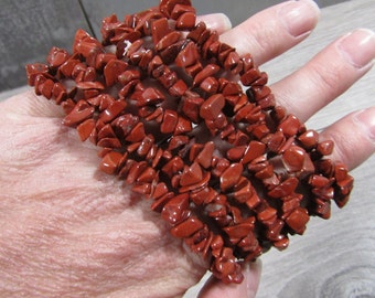 Red Jasper Stretchy Chip String Bracelet G104