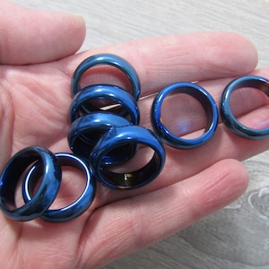 Blue Hematite Ring Approx. Size 6-7 Approx M103