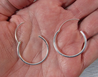 Sterling Silver 925 Hoop 25 mm Earrings P133
