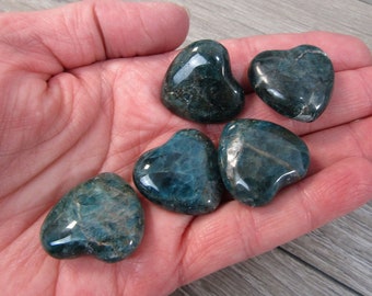 Blue Apatite Stone Puffy 25 mm Heart K160