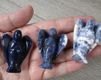 Sodalite Stone Angel Figurine 2 inch L2