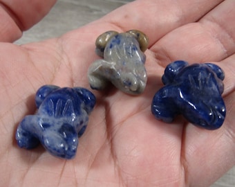 Sodalite Stone Frog Figurine F213