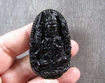 Obsidian Quan Yin Figurine Fig 192