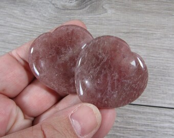 Strawberry Quartz Heart Worry Stone E87