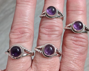 Amethyst Boho Twist Ring