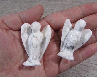 Howlite Stone Angel Figurine 2 inch F140