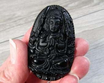 Obsidian Tara Figurine 1.25 x 2 inch Bead L22