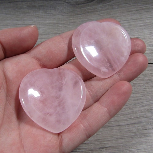 Heart Rose Quartz Natural Rose Quartz Stone Heart Crystal Etsy