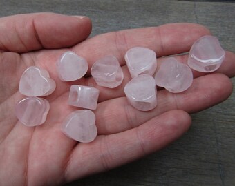 Rose Quartz Heart Bead Large Hole J37