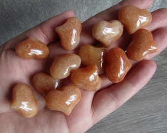 Orange Aventurine Heart Puffy 25 mm Shaped Stone