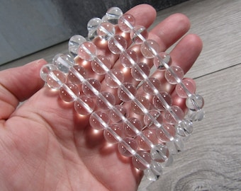 Clear Quartz 10 mm Round Stretchy Bracelet G275