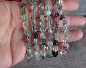 Fluorite Stretchy String Oval Bracelet G26