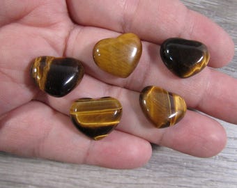 Tiger's Eye 18 mm Heart Shaped Stone with Flat Back