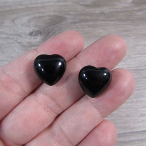 Obsidian Stone Puffy 15 mm Heart K252