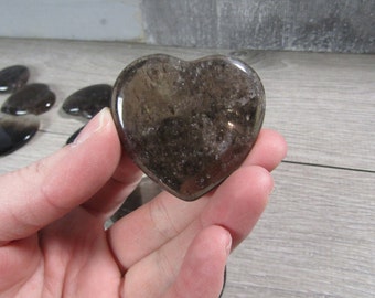 Smoky Quartz Heart Flat 45 mm Shaped Stone