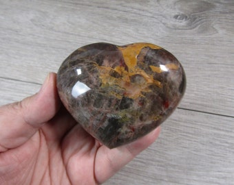 Black Moonstone Heart Shaped Stone 7.0 oz Crystal