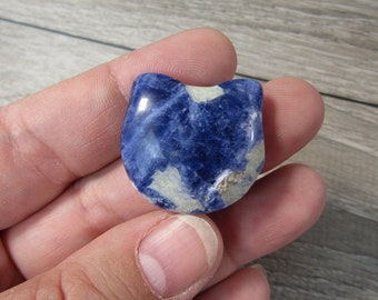 Sodalite Cat Face 12 mm Stone F61