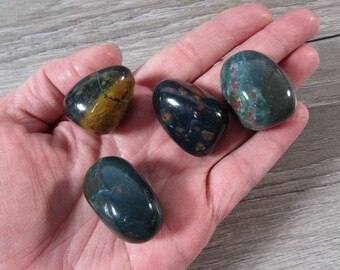 Indian Bloodstone Tumbled Stone 1 inch + Crystal