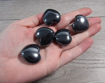 Hematite Heart Puffy 25 mm Shaped Stone