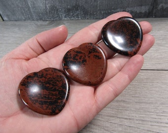 Mahogany Obsidian Heart Worry Stone Crystal