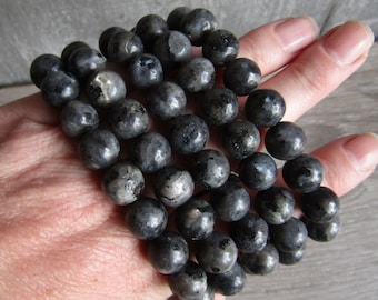 Larvikite 10 mm Round Stretchy String Bracelet G14