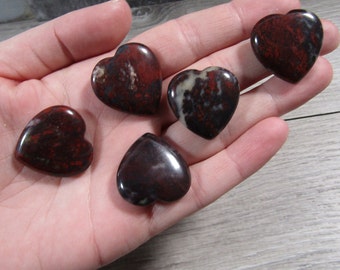 Plumb Blossom Agate Flat 25 mm Heart K112