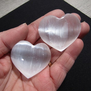 Selenite Puffy 1.6 inch + Crystal Heart SL5