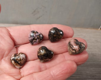 Rhodonite Heart Puffy 15 mm Crystal
