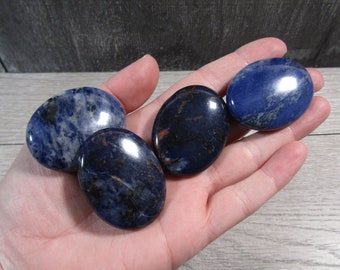 Sodalite Flat Oval Palm Stone E66