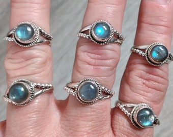 Labradorite Boho Twist Ring