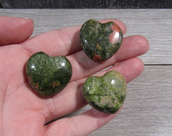 Unakite Puffy 27 mm Heart Shaped Stone K292