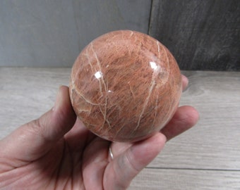 Peach Moonstone Sphere 14.9 ounces 67 mm #7313 cc