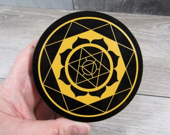 Obsidian Star of David Etched Merkaba 4 inch SL72