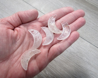 Clear Quartz Gemstone 30 mm Moon K190