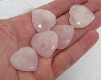 SET of 10 Rose Quartz Flat 25 mm Heart K320