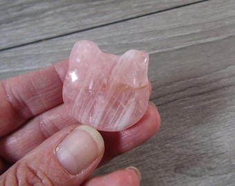 Rose Quartz Cat Face 1 inch + F58