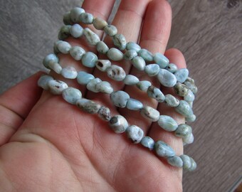 Larimar Stretchy String Oval Bracelet G49