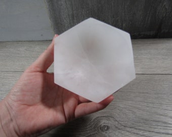 Selenite Shaped Hexagon Bowl 4 inch SL38