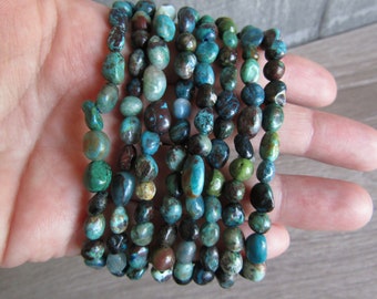 Chrysocolla Stretchy String Oval Bracelet G8