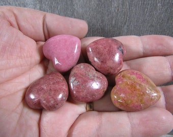 Rhodonite Puffy 25 mm Heart K425