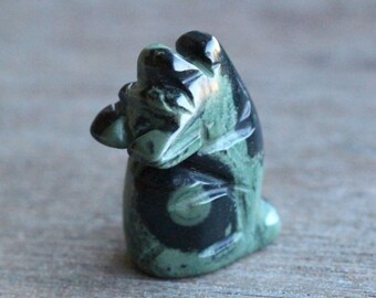 Kambaba Jasper Wolf Howling Figurine Stone